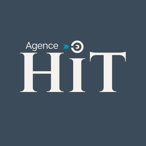 Logo Agence HIT fond bleu ardoise